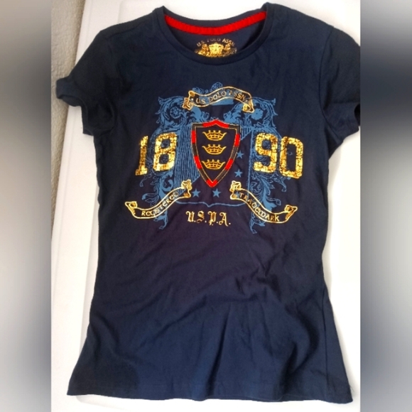U.S. Polo Association's Gold Foil Navy T - Picture 1 of 3